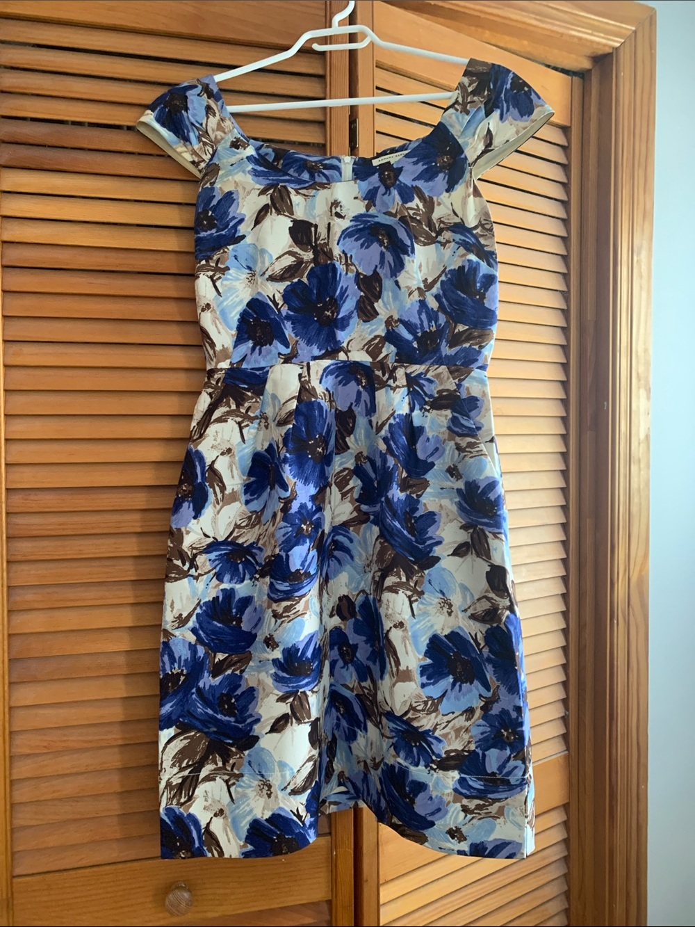 Banana Republic Blue Floral A-Line Dress